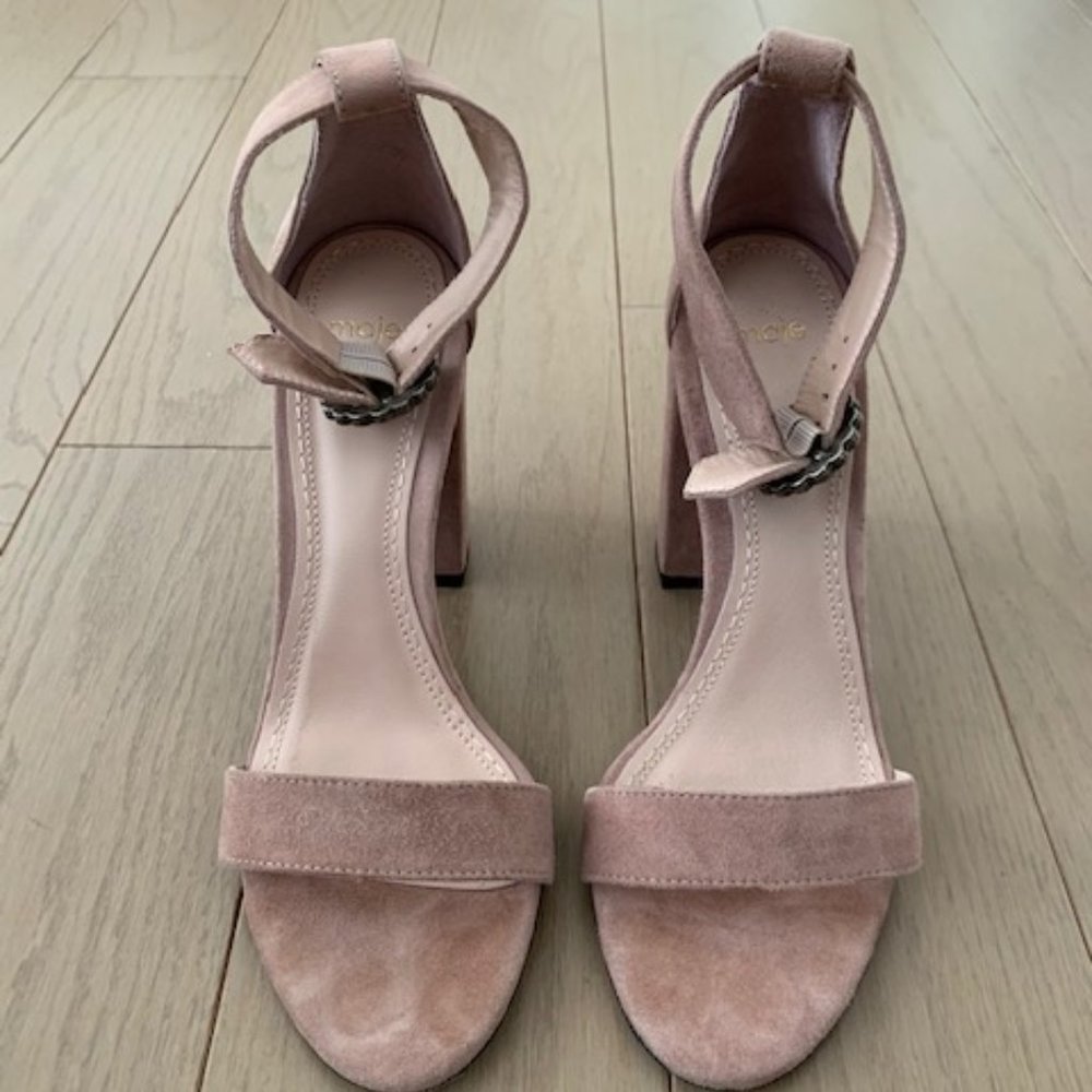 Maje Nude Platform Heel Open Toe